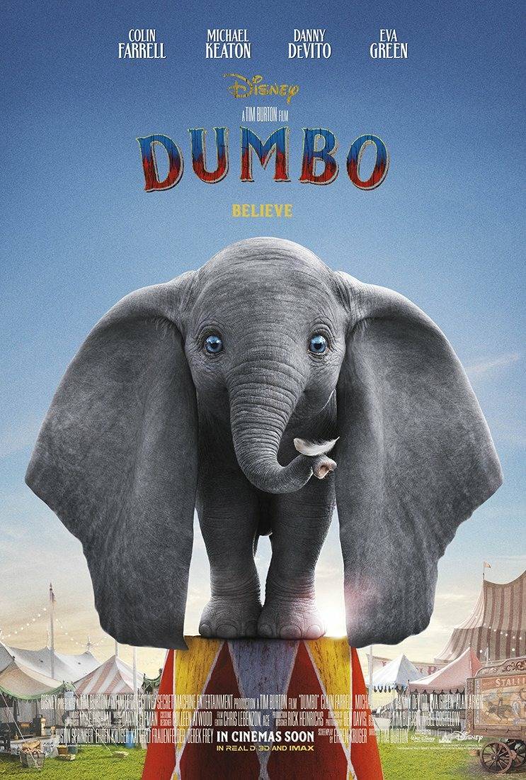 Disney Tim Burton Dumbo The Flying Elephant Movie Circus Poster Pin 2019 LR